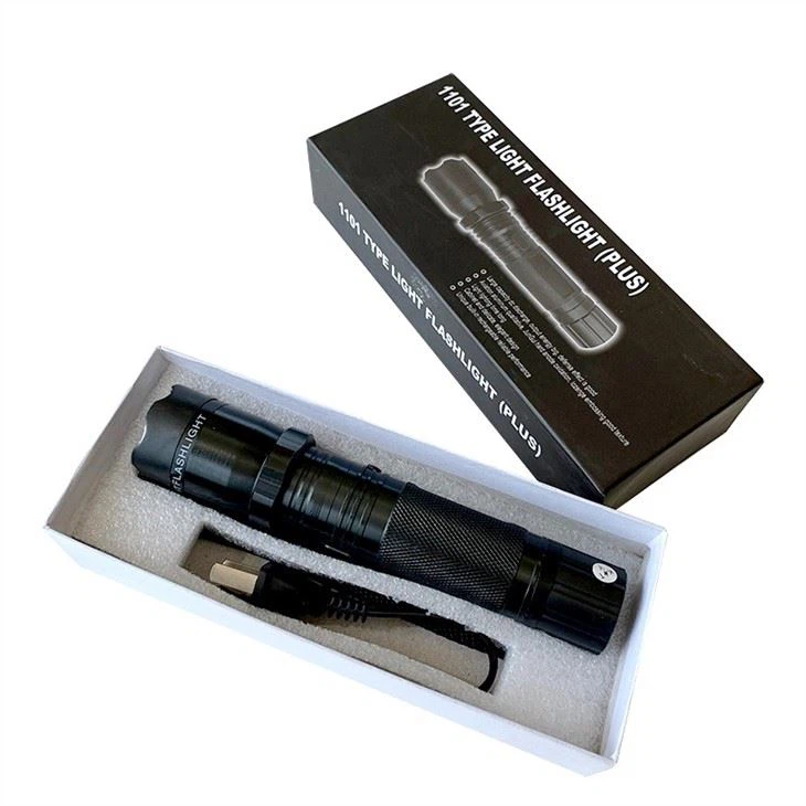 Security Guard Strong Flashlight Stun Gun Black Colour (1101black)