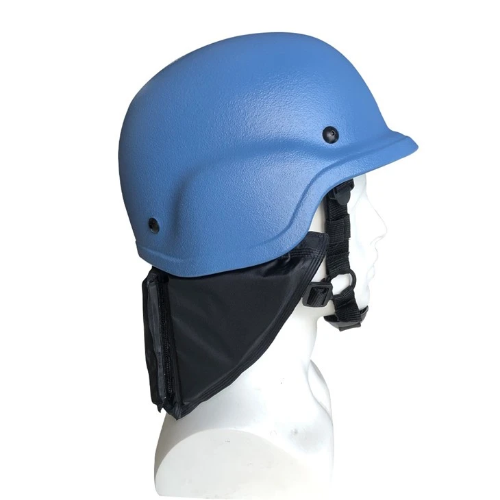 Bulletproof helmet with neck protector